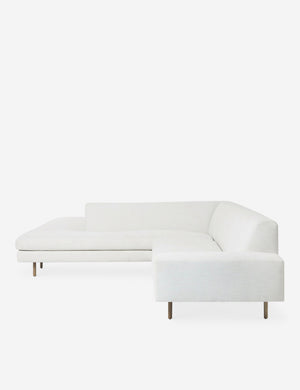 Side of the Estee white linen Left-Facing Sectional Sofa