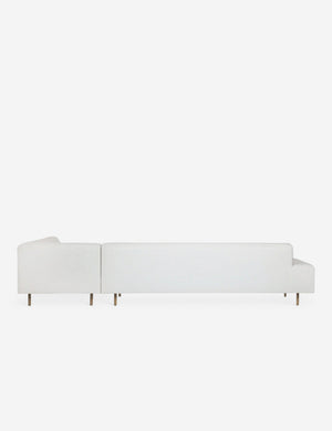 Back of the Estee white linen right-Facing Sectional Sofa