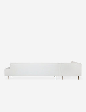 Back of the Estee white linen Left-Facing Sectional Sofa