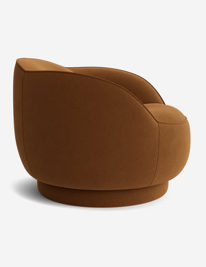 Open Box: Fern Swivel Chair, Cognac Como Velvet by Sarah Sherman Samuel