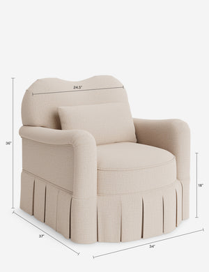 Middleton Skirted Accent Chair by Ginny Macdonald : Dusty Rose Performance Cotton Weave