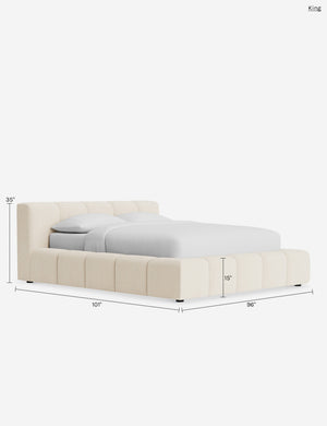 Cambry Platform Bed : Ivory Modern Boucle / Queen
