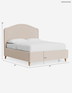 Hollins Bed : Sky Blue Classic Velvet / Queen / Chestnut