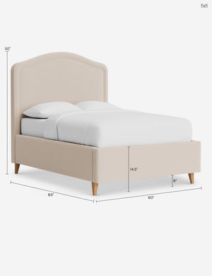 Hollins Bed : Sky Blue Classic Velvet / Queen / Chestnut
