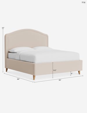Hollins Bed : Sky Blue Classic Velvet / Queen / Chestnut