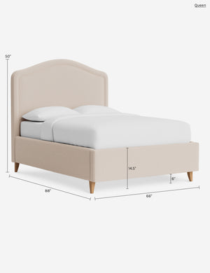 Hollins Bed : Sky Blue Classic Velvet / Queen / Chestnut