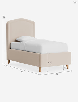 Hollins Bed : Sky Blue Classic Velvet / Queen / Chestnut