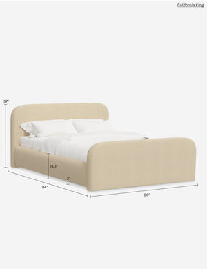 Nabiha Bed With Footboard : Talc Linen / Twin