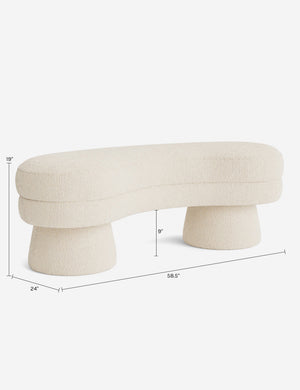 Bellet Bench : Ivory Modern Boucle
