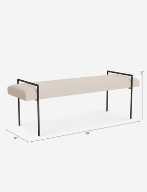 Hixon Bench : Ivory Modern Boucle