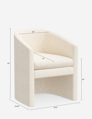 Enfield Slope Arm Dining Chair : Ivory Basket Boucle