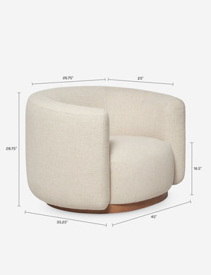 Lowry Swivel Chair : Mink Velvet