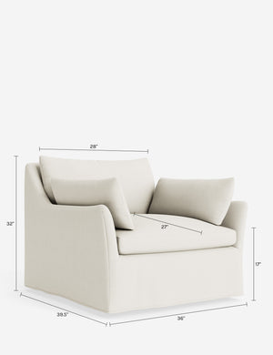 Portola Luxe Depth Slipcover Chair : Terracotta Linen Weave