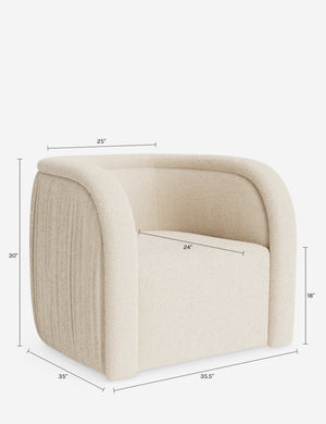 Ricci Swivel Chair : Ivory Modern Boucle