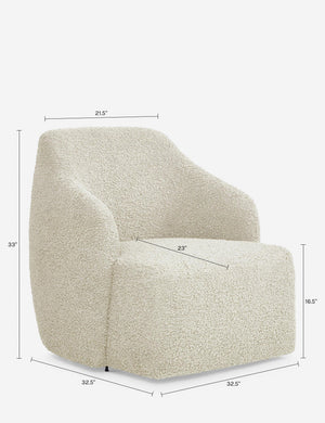 Tobi Swivel Chair : Cream Boucle