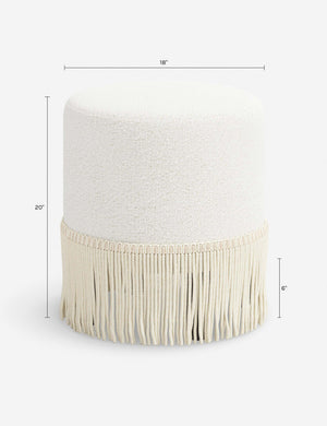 Alair Round Ottoman : Talc Linen