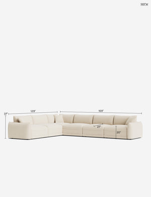 Balmer Modular Corner Sectional Sofa : Ivory Modern Boucle / 169