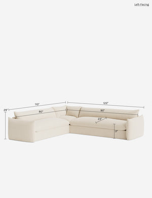 Banks Corner Sectional Sofa : Ivory Modern Boucle / Right-Facing