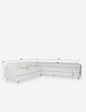 Belmont Corner Sectional Sofa by Ginny Macdonald : Blush Performance Striated Velvet