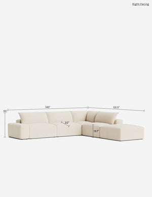 Brinley Modular Chaise Sectional Sofa : Ivory Modern Boucle / Right-Facing