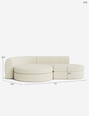 Buckley Modular Chaise Sectional Sofa : Ivory Modern Boucle / 113