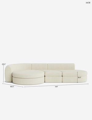 Buckley Modular Chaise Sectional Sofa : Ivory Modern Boucle / 113