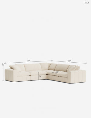 Capella Modular Corner Sectional Sofa : Ivory Modern Boucle / 130