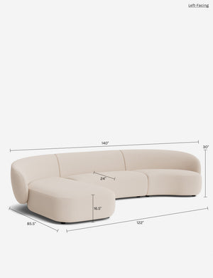 Claret Modular Chaise Sectional Sofa : Apricot Mini Corduroy / Right-Facing
