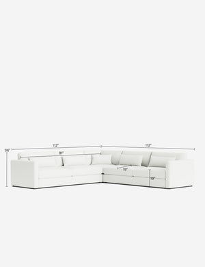 Durham Corner Sectional Sofa : Ivory Modern Boucle
