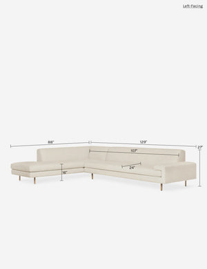 Estee Sectional Sofa : White / Left-Facing