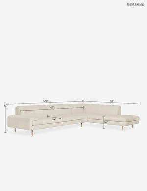 Estee Sectional Sofa : White / Left-Facing