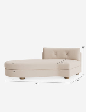 Hill Modular Left Chaise : Creme Luxe Boucle