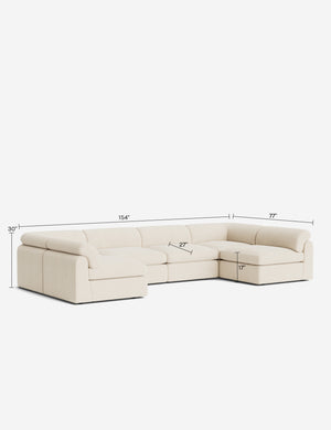 Kingaby Modular U-Shaped Sectional Sofa : Sky Blue Classic Velvet