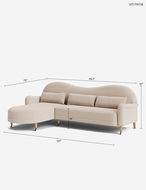 Middleton Chaise Sectional Sofa by Ginny Macdonald : Dusty Rose Performance Cotton Weave / Right-Facing