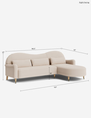 Middleton Chaise Sectional Sofa by Ginny Macdonald : Dusty Rose Performance Cotton Weave / Right-Facing