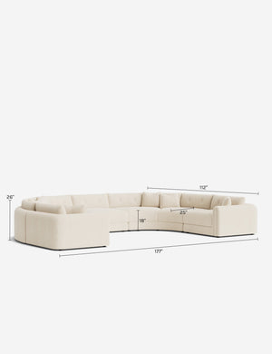 Rosado Modular U-Shaped Sectional Sofa : Creme Luxe Boucle