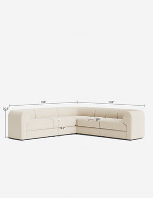 Sergio Modular Corner Sectional Sofa : Ivory Modern Boucle