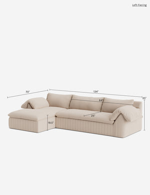 Yucca Chaise Sectional Sofa by Carly Cushnie : Paprika Como Velvet / Left-Facing