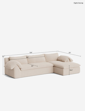 Yucca Chaise Sectional Sofa by Carly Cushnie : Paprika Como Velvet / Left-Facing