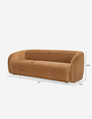 Maas Sofa : Camel Faux Mohair