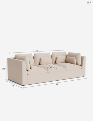 Nelja Sofa by Sarah Sherman Samuel : Apricot Mini Corduroy / 96
