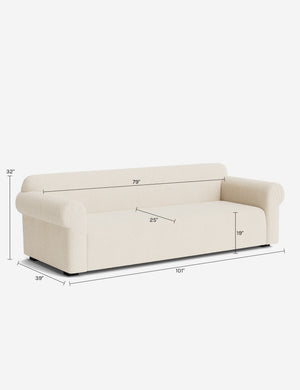 Ozmun Sofa : Ivory Modern Boucle