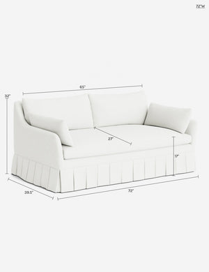 Portola Luxe Depth Pleated Sofa : Sage Performance Striated Velvet / 72