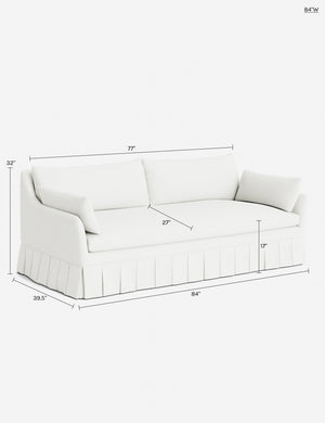 Portola Luxe Depth Pleated Sofa : Sage Performance Striated Velvet / 72
