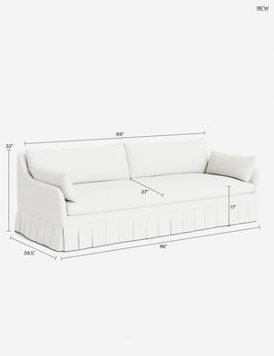 Portola Luxe Depth Pleated Sofa : Sage Performance Striated Velvet / 72