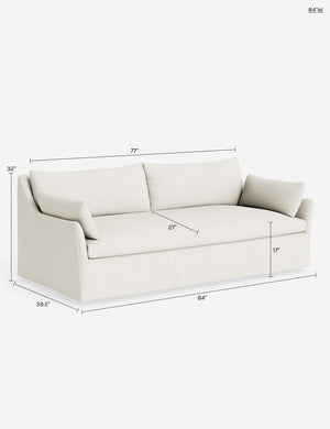 Portola Luxe Depth Slipcover Sofa : Sage Performance Striated Velvet / 72