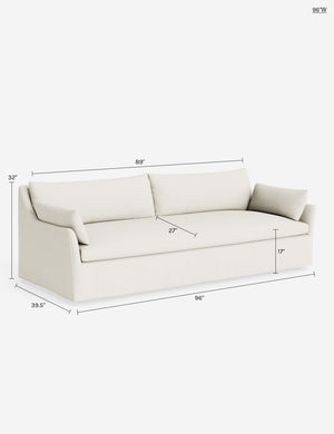 Portola Luxe Depth Slipcover Sofa : Sage Performance Striated Velvet / 72