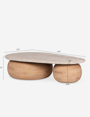 Clo Coffee Table : Natural and Travertine
