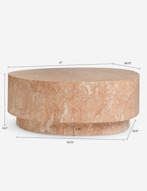 Faas Round Marble Coffee Table : Peach Marble