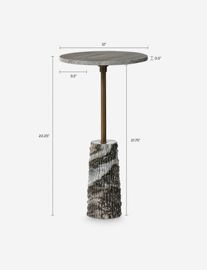 Fallow Round Side Table : Gray Marble